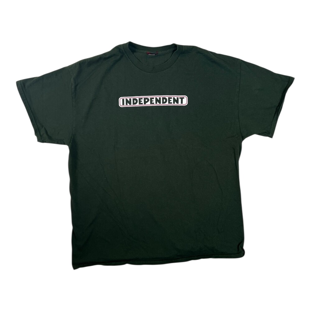 Vintage Independent Trucks T-Shirt Mens Large Green Skateboard Spell Out Logo